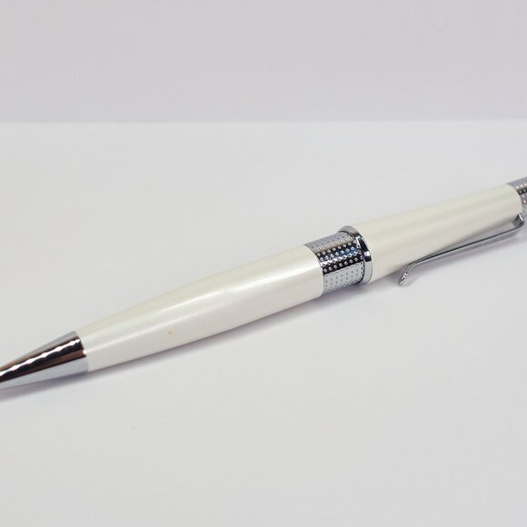 Cross Beverly / Pearlescent White Lacquer / Chrome Ballpoint Pen / Gift Pen - Picture 3 of 7